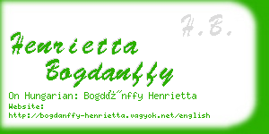 henrietta bogdanffy business card